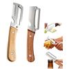 YenMzx Zero Snag - Pelapatate in legno, multifunzione, in acciaio inox, ergonomico, per la preparazione di patate e verdure, 2 pelapatate con manico in legno, per uso domestico e esterno, 19 x 4 cm