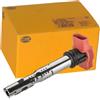 HELLA 5DA 358 000-631 Bobina d'accensione, 12V, 4a... poli, Bobina di accensione cavità candela, con cappuccio candela accensione, infilato