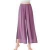 SEAUR Pantaloni da danza da donna, in chiffon, a gamba larga, per danza orientale, latina, pilates, yoga, palazzo, pantaloni estivi, per il tempo libero, S-XL, Lilla, L