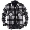 ZENTHACE Camicia giacca da uomo in flanella foderata in caldo pile Sherpa (tutto foderato in pile Sherpa), nero/grigio, Small