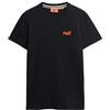 Superdry Maglietta Essential da Uomo in Cotone Biologico con Logo Nero/Arancione Brillante XXL