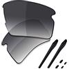 SAUCER Lenti di ricambio premium e kit di gomma per occhiali da sole Oakley Flak 2.0 XL OO9188, Grigio sfumato Tinta Polarizzata, Taglia unica