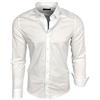 Baxboy Camicia da uomo a maniche lunghe, Slim Fit, facile da stirare, per lavoro, tempo libero, matrimonio/Con colletto Kent, modello B-500, bianco, M