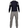Stexfit - Pigiama Uomo Invernale Blu a Manica Lunga, Pigiama Uomo Caldo Cotone Interlock, Lungo Morbido e Traspirante, Perfetto per i Mesi Freddi - M