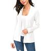 EXCHIC Donna Casuale Lunghe Maniche V Collo Aperto Fronte Maglia Cardigan (XXL, Bianco)