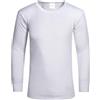 ShopMCR Maglia intima termica da uomo, a maniche lunghe, invernale, calda, girocollo, a maniche lunghe, morbida e confortevole per l'uso quotidiano, taglie S-XXL, bianco, M