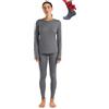 Merino.tech Completo Lana Donna Merinos - Intimo Termico Merino Maglia e Pantalone con Calzini Leggero, Medio, Pesante (X-Large, 165 Lite Perfect Grey)