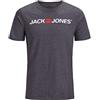 JACK & JONES - Classica T-Shirt da Uomo, Grigio (Dark Grey Melange), L