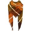Durio Foulard panno triangolare da donna sciarpa autunnale sottile sciarpa morbida coperta panno elegante con frange, A37-arancione, Taglia unica