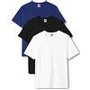 Fruit of the Loom - T-shirt da uomo, confezione da 3, bianco/blu/grigio., M