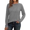 Cuptacc Camicetta Donna a Maniche Lunghe 2025 Camicia con Pieghe Casual Top Aderente Camicia Leggera Grigio, Taglia Media M 38-40