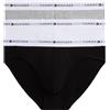 Tommy Hilfiger Uomo Slip Hipster Confezione da 3 con Fascia con Logo, (Black/White/Mid Grey Heather), XL