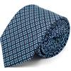 BRERA 67 Cravatta Uomo Blu Geometrico Elegante in Seta | Cravattino per Completo 150x7 | Cravatte Slim per Vestito da Cerimonia e per Abiti da Lavoro