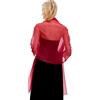 Gragengs Sciarpe da donna e impacchi per abiti da sera leggeri Sheer Crepe Sciarpe Shimmer Wedding Party Stole, bordeaux, 79x27 inch/200×70 cm