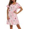 ENJOYNIGHT Camicia da Notte Donna Cotone Vestaglia Estiva Manica Corta Pigiama da Casa Casual da Notte(X-Large,Pecora)