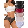 Hialegion Confezione da 6 Slip Donna in Pizzo - Mutandine a Vita Media-Alta, Senza Cuciture e Traspiranti, vestibilità Curvy dalla S alla 4XL
