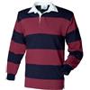Front Row - Maglietta a righe, a maniche lunghe, da rugby