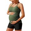 Maacie Costume da bagno premaman Tankini Fashion Ultra Soft Smooth Fabric Costume da bagno per la maternità, verde, L