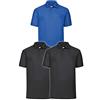 Fruit of the Loom Polo da uomo (confezione da 3), 2nero/blu, XXL