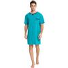 Enjoyoself Uomo Maglie Pigiama in Cotone Camicie Lunghe da Notte Pigiama Comoda Maniche Corte-tipo3-blu/XL