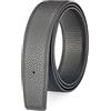 Vatee's Cinturino da cintura da uomo/donna reversibile in vera pelle senza fibbia 38mm di larghezza 115cm lungo Nero