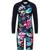 HUAANIUE Ragazze UPF 50+ UV Costumi da Bagno Rosa Cerniera Costumi a Due Pezzi Bambini Abbigliamento da Spiaggia Surf Maniche Lunghe Nuoto Costume 2-12 Anni
