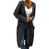 GeGekoko Cardigan da Donna con Cappuccio, Manica Lunga, Cardigan in Maglia Grossa, Aperto sul Davanti, Maglione Casual Autunnale e Invernale con Tasche, Grigio Scuro, M