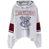 cotton division Felpa con Cappuccio da Donna di Harry Potter Hogwarts School Crest con Cappuccio Grigio - XL