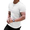Muscle Cmdr Maglia Uomo Manica Corte,Maglia Termica Uomo Manica,Cotone Camicie Muscolari Slim Fit（Bianco/2XL）