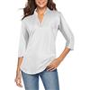 CEASIKERY - Camicetta da Donna con Maniche a 3/4, Scollo a V, Casual