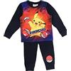 Pokémon Pokemon - Pigiama a maniche lunghe per ragazzi, 2 pezzi, con Pikachu, età 3-12 anni, Marina Militare, 5-6 Years