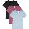 Sosolism Set da 3 Magliette da Allattamento Estate a Maniche Corte T-Shirt Casual per Gravidanza e Post-Parto per Donne