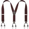 Kangdai, Bretelle da uomo con 6 fibbie e retro a Y, elastiche, resistenti e regolabili, con robuste clip in metallo Gentleman Deep Red Taglia unica
