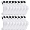 Zuimei 8 Pairs Striped Crew Socks Multipack Cotton Sports Running Socks for Men Women Size, Soft Athletic Socks Breathable Black White Grey Socks for Work School Casual Walking