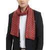 WANYING Uomo Sciarpa di Seta Lungo Doppio Strato in Seta Artificiale Casual Business Gentleman per Primavera Autunno - onda a quadri bordeaux