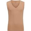 OLYMP Level Five Body fit - Maglietta aderente con scollo a V profondo, elasticizzata, beige