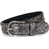 styleBREAKER Cintura in pelle con borchie colorate,100cm / Antico-Grigio
