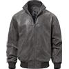 FLAVOR Giubbotto Bomber Casual In Pelle Vera Per Uomo