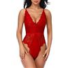 EVELIFE Body Donna Sexy Pizzo Lingerie Teddy Un Pezzo Scollo a V Biancheria Intima Trasparente(R XL)