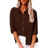LRMQS Button Down Camicie per le Donne Garza Cotone Manica Lunga Camicia Colletto Plus Size Camicette 2025 Estate Lino Top Abbigliamento