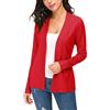 EXCHIC Donna Casuale Lunghe Maniche V Collo Aperto Fronte Maglia Cardigan (M, Rosso)