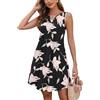 AUSELILY Vestito Donna Estivo Senza Maniche Abito a Tinta Unita Stamp Elegante Abito da Spiaggia