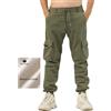 TONY BACKER Pantaloni Cargo Uomo in Maglia di Cotone Multitasche Laterali Casual e Chiusura Coulisse e i Lacci nella Vita 7905 (IT, Numero, 36, Regular, Regular, VERDE-06N)