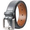 BELTROAD Cintura in pelle da uomo, cintura da uomo, in pelle, larghezza 40 mm, da uomo, cintura da lavoro, jeans, regalo nero o marrone, grigio., Gesamtlänge 130cm