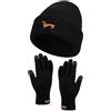 Geyoga Cappello da Donna e Set di Guanti Berretto Caldo Ricamato Cappello Invernale e Guanti Caldi in Pile Spesso