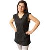 Peter's abiti da lavoro Camice da lavoro donna,giromanica,casacca per operaia,Maestra, Imprese Pulizia, Grembiule per fruttivendolo,gastronomia (Nero con zip, XL)