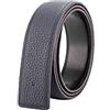 Vatee's Cintura di ricambio in vera pelle delle donne/uomini senza fibbia 32mm Larghezza 125cm Lunga Blu scuro