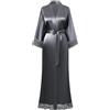 BABEYOND Coucoland - Accappatoio lungo da donna, tinta unita, con maniche in pizzo, per damigella d'onore, kimono in raso, biancheria da notte da donna, estiva