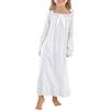 Verve Jelly Ragazze Cotone Manica Lunga Camicia Da Notte Sleepshirts Pigiama Bambino Vestito Da Sonno Principessa Biancheria Da Notte per Ragazza 3-12 Anni, Bianco 1, 110 cm(5-6 anni)