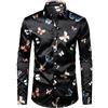 PARKLEES Camicia da uomo con bottoni casual di lusso in raso per festa di nozze, XL